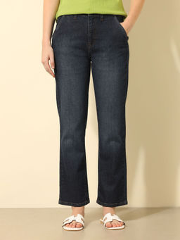 U.S. POLO ASSN. - Women Navy Blue High Rise Straight Fit Jeans