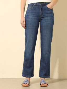 U.S. POLO ASSN. - Women Blue High Rise Straight Fit Jeans
