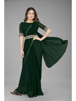 Shrithi Fashion Fab - Women Bollywood Styled Ethnic Belt Saree Green with Unstitched Blouse