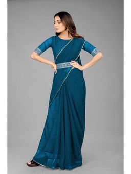 Shrithi Fashion Fab - Women Bollywood Styled Ethnic Belt Saree Blue with Unstitched Blouse
