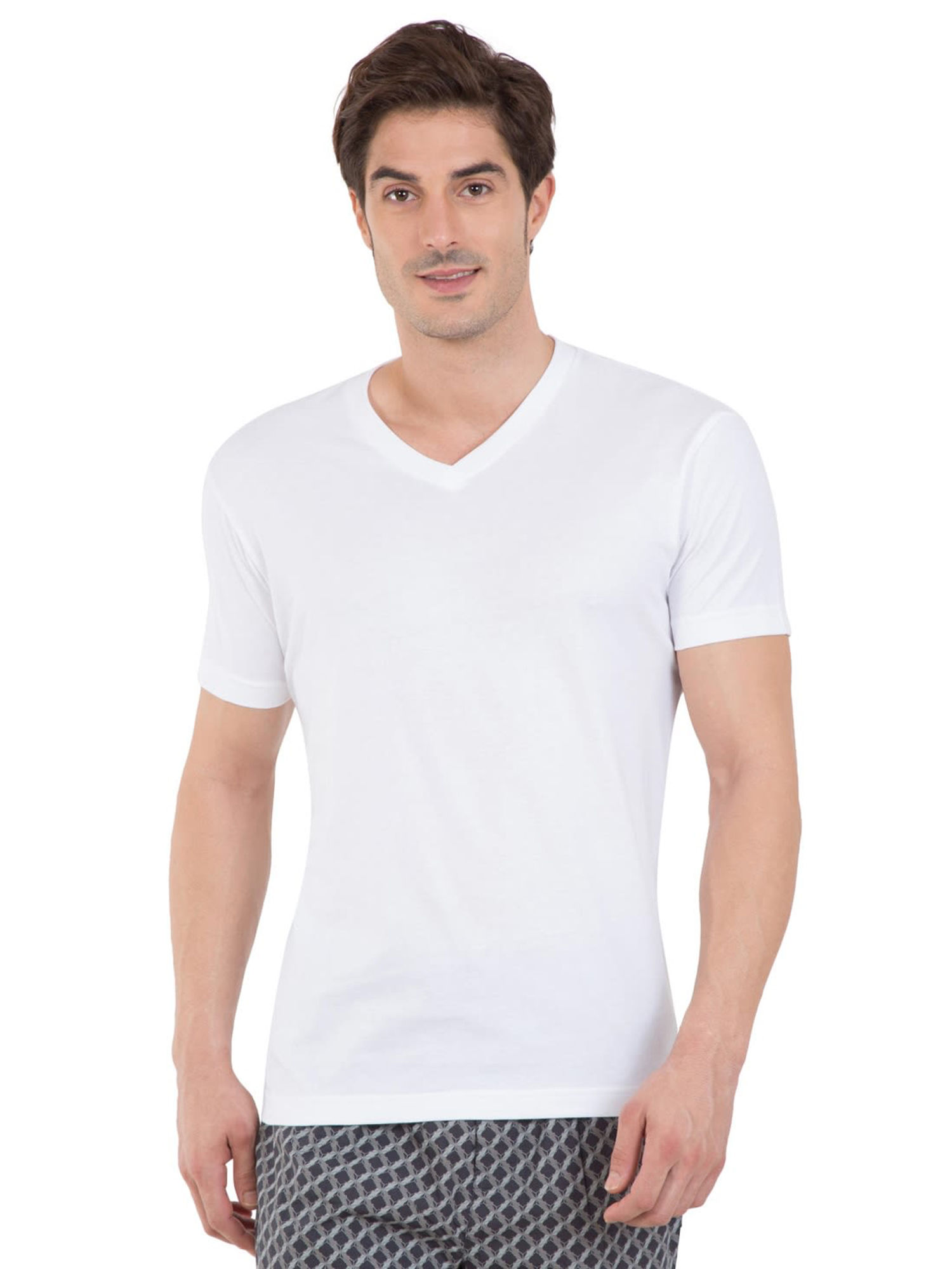 Buy Jockey White V-Neck T-Shirt Online 