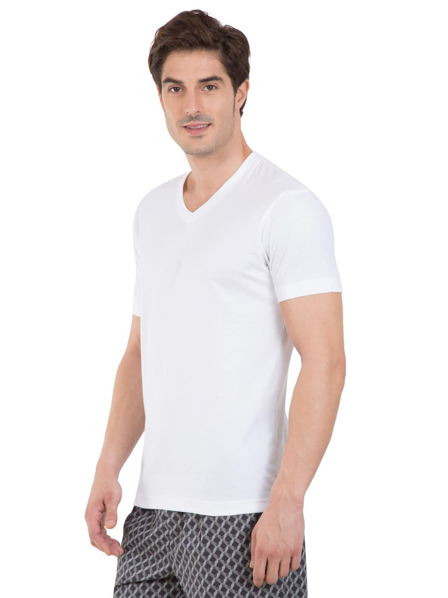Buy Jockey White V-Neck T-Shirt Online 