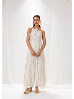 SEW - White Sequence Embroidered Kurta and Palazzo with Dupatta