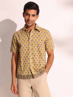 Fabindia - Yellow Printed Regular Shirt