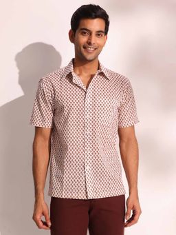 Fabindia - White Printed Regular Shirt