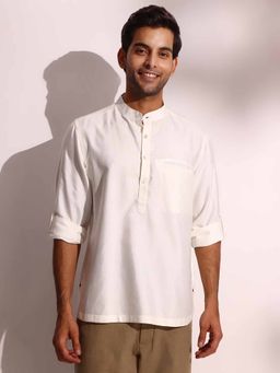 Fabindia - Off White Solid Shirt