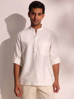 Fabindia - White Solid Shirt