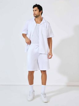 Styli - White Textured Relaxed Fit Co-Ord (Set of 2)