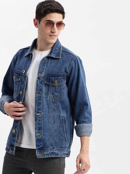 SHOWOFFFF - Solid Blue Denim Jacket