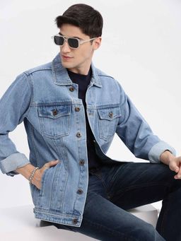 SHOWOFF - Solid Blue Denim Jacket