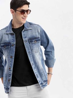 SHOWOFF - Solid Blue Denim Jacket