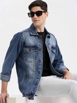 SHOWOFFFF - Solid Blue Denim Jacket