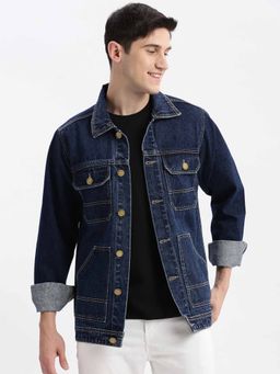 SHOWOFFFF - Solid Blue Denim Jacket