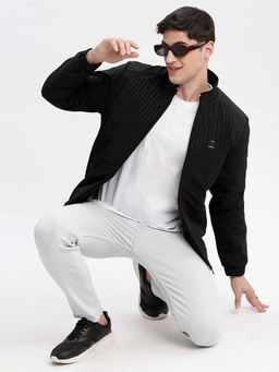 SHOWOFFFF - Stripes Black Bomber Jacket