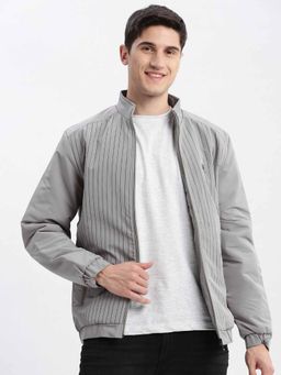 SHOWOFF - Stripes Grey Bomber Jacket