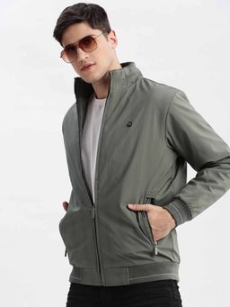 SHOWOFF - Solid Olive Bomber Jacket