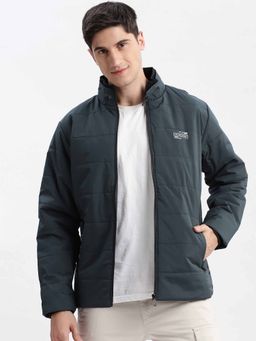 SHOWOFF - Solid Navy Blue Puffer Jacket