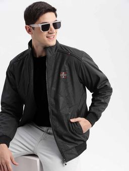 SHOWOFF - Self Design Grey Bomber Jacket