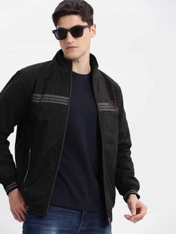 SHOWOFF - Striped Black Bomber Jacket
