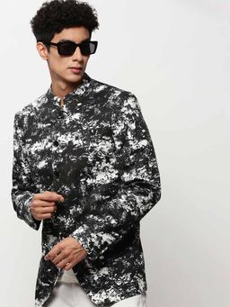 SHOWOFF Multicolor Mandari Neck Printed Blazer