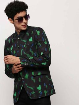SHOWOFF - Multicolor Mandari Neck Printed Blazer