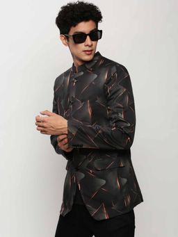 SHOWOFF - Multicolor Mandari Neck Printed Blazer