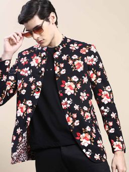 SHOWOFF - Multicolor Mandari Neck Printed Blazer