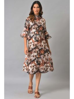 W - Multi-Color Floral Midi Dress