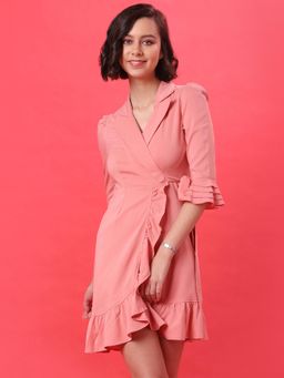 PINACOLADA - Women Solid Stylish Drawstring Casual Dresses