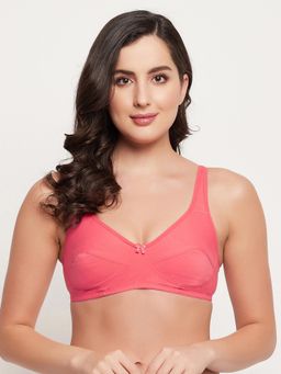 Clovia - Non-Padded Non-Wired Full Cup Everyday Bra in Peach Colour - Cotton