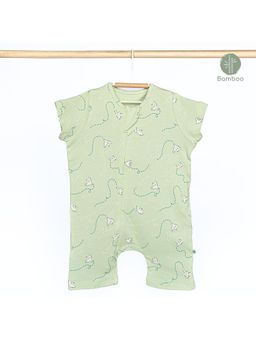 Cocoon Care - Ivory Bamboo Knit Short Sleeve Printed Romper for Babies