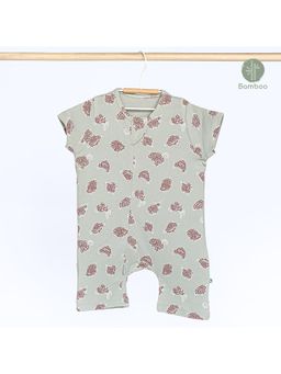 Cocoon Care - Grey Bamboo Knit Short Sleeve Printed Romper for Babies