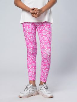 UMILDO - Pink Gym Yoga Running Everyday Wear Girls All Over Printed Leggings