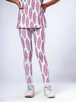 UMILDO - Purple Gym Yoga Running Everyday Wear Girls All Over Printed Leggings