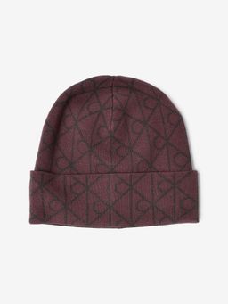 Calvin Klein - Logo Burgundy Viscose Beanie Cap