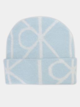 Calvin Klein - Logo Light-Blue Polyamide Beanie Cap