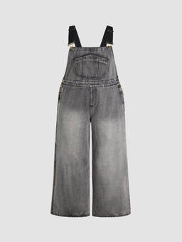 Cider - Denim Pocket Wide Leg Jumpsuit Curve & Plus