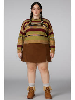 Cider - Corduroy High Waist Split Skort Curve & Plus
