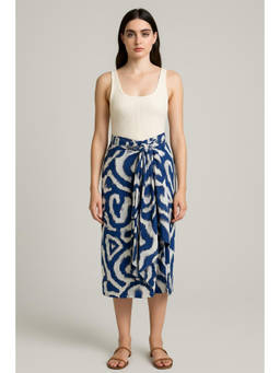 Cider - Mid Rise Abstract Knotted Split Skirt