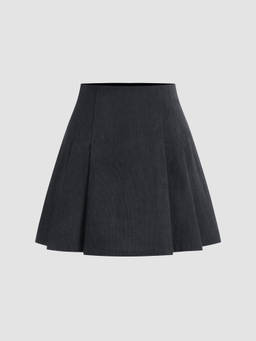 Cider - Corduroy Mid Rise Pleated Mini Skirt
