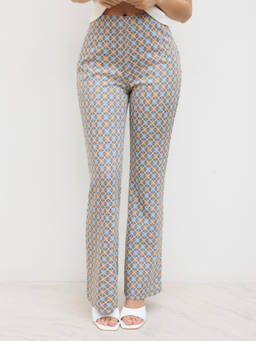 Cider - High Rise Retro Geometric Flared Pants