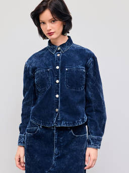 Cider - Washed Corduroy Collar Pocket Button Jacket