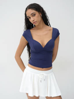 Cider - Sweetheart Neckline Short Sleeve Tee