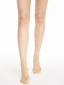 Cider - Rhinestone Decor Fishnet Tights