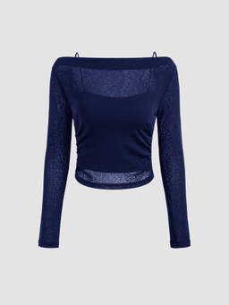 Cider - Boat Neck Long Sleeve Two-piece Top