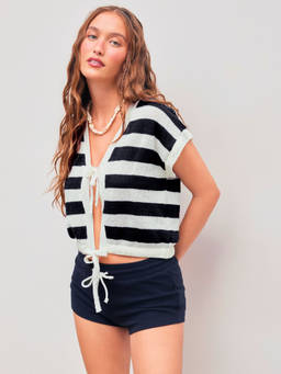 Cider - Knit Striped Knotted Vest