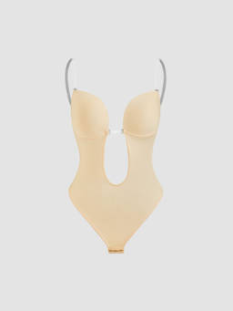 Cider - Light Compression Deep V Seamless Backless Shapewear Bodysuit