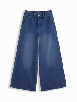 Cider - Denim Low Rise Solid Pocket Baggy Jeans