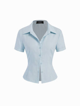 Cider - Polo Collar Texture Button Up Shirt