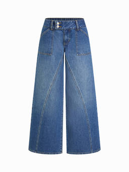 Cider - Denim Low Rise Wide Leg Jeans